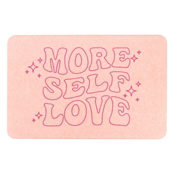 Svetloružová kúpeľňová predložka z kremeliny 39x60 cm More Self Love – Artsy Doormats