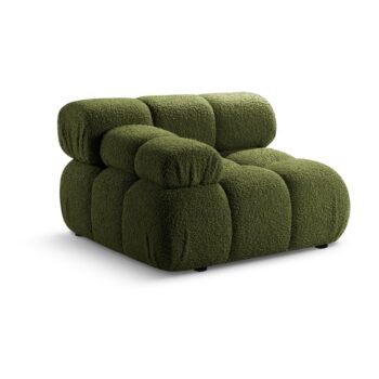 Zelený modul pohovky z textílie bouclé (ľavý roh) Bellis – Micadoni Home – Obrázok 4