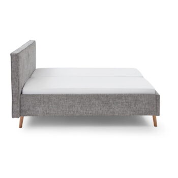 Sivá čalúnená dvojlôžková posteľ s úložným priestorom s roštom 160x200 cm Riva – Meise Möbel - Image 6