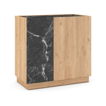 Čierna/prírodná skrinka v dekore duba 80x79 cm Dione – Marckeric - Image 2