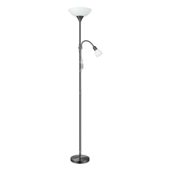 Čierna stojacia lampa so skleneným tienidlom (výška  176,5 cm) UP 2 – EGLO