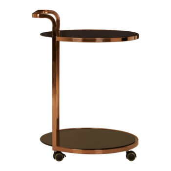 Servírovací stolík na kolieskach so sklenenou doskou ø 50 cm Ackley – Premier Housewares - Image 5