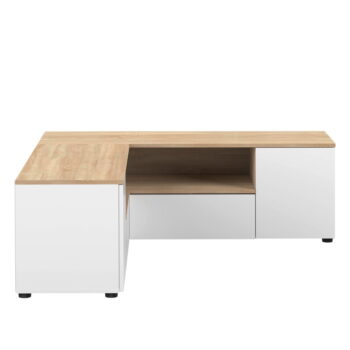 TV stolík v dekore duba v bielo-prírodnej farbe 130x46 cm Angle – TemaHome - Image 3