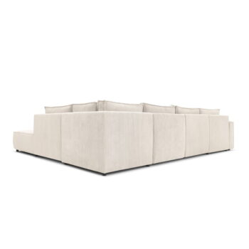 Krémovobiela menčestrová rohová pohovka (pravý roh/do tvaru "U") Nihad modular – Bobochic Paris - Image 4
