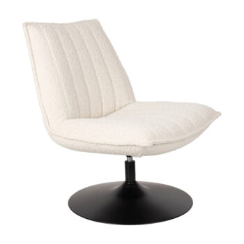 Biele kreslo z textílie bouclé Jax – White Label – Obrázok 5