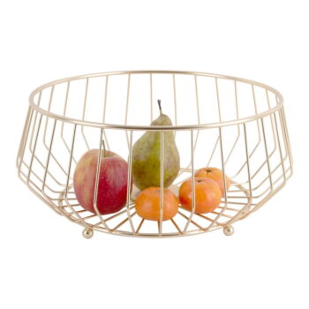 Kovový košík na ovocie v zlatej farbe PT LIVING Linea, ø 30 cm – Obrázok 2