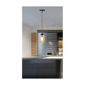 Čierne závesné svietidlo so skleneným tienidlom ø 10 cm Bistro - Candellux Lighting - Image 6