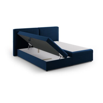 Tmavomodrá boxspring posteľ s úložným priestorom 160x200 cm Arendal – Cosmopolitan Design - Image 2