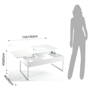 Biely konferenčný stolík s bielou doskou 60x110 cm Celinda – Tomasucci - Image 7