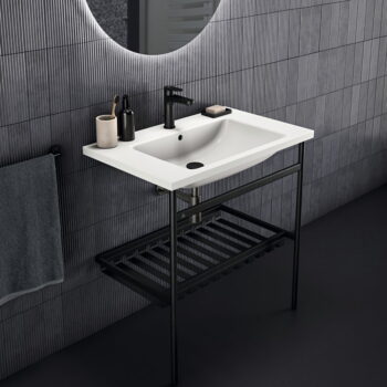 Čierny kovový podstavec pod umývadlo 56x82 cm Conca – Ideal Standard - Image 4