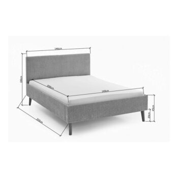 Béžová čalúnená dvojlôžková posteľ 180x200 cm Leira – Meise Möbel - Image 5