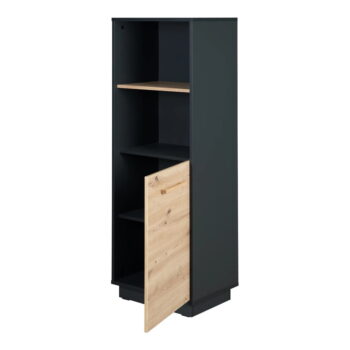 Detská knižnica v dekore duba v antracitovo–prírodnej farbe 55x150 cm Lenn – Roba - Image 3