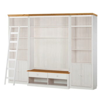 Biela TV zostava z borovicového dreva 288x223 cm Anita – Støraa – Obrázok 2