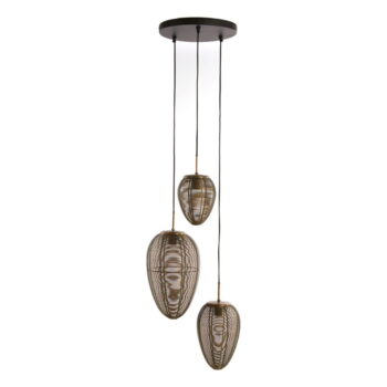 Závesné svietidlo s kovovým tienidlom v matnej čierno-bronzovej farbe ø 36 cm Yaelle – Light & Living - Image 2