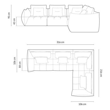 Tmavosivá rohová pohovka z textílie bouclé (pravý roh/do L) Bloom – Micadoni Home - Image 7