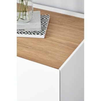 Biela nízka komoda v dekore duba 110x85 cm Arista – Teulat - Image 10