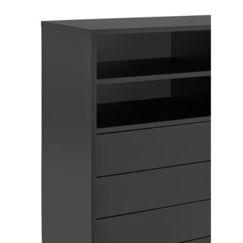 Čierno-antracitová vysoká komoda s posuvnými dverami 120x140 cm Nube – Teulat - Image 7