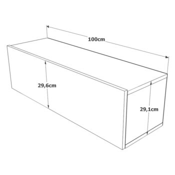 TV stolík v dekore borovice v zeleno-prírodnej farbe 100x30x32 cm – Kalune Design - Image 6