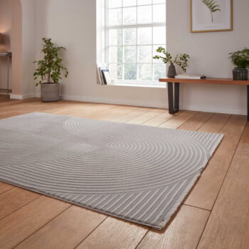 Svetlosivý umývateľný koberec z recyklovaných vlákien 160x230 cm Flores – Think Rugs - Image 5