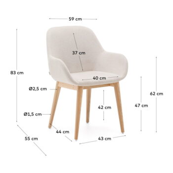 Béžová jedálenská stolička Konna – Kave Home - Image 7