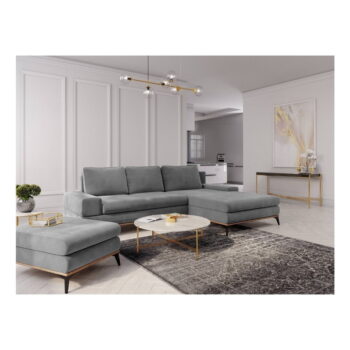 Sivá rozkladacia rohová pohovka Windsor & Co Sofas Planet, pravý roh - Image 6