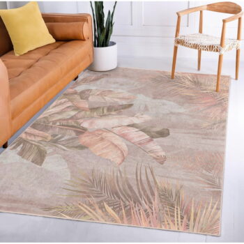 Béžový prateľný koberec 80x150 cm Dusty Leaves – Mila Home - Image 9