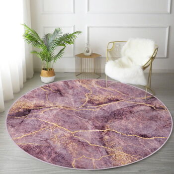 Ružový prateľný okrúhly koberec vhodný pre robotické vysávače ø 80 cm Comfort – Mila Home - Image 4