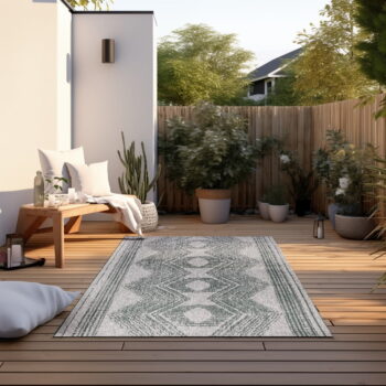 Krémovo-zelený vonkajší koberec 80x150 cm Gemini – Elle Decoration – Obrázok 4