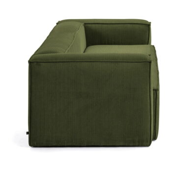 Tmavozelená menčestrová pohovka Kave Home Blok - Image 3