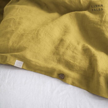 Žlté ľanové predĺžené obliečky na dvojlôžko 200x220 cm - Linen Tales – Obrázok 5