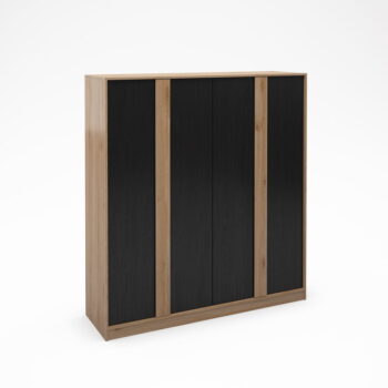 Šatníková skriňa v dekore duba v čierno-prírodnej farbe 180x197,5x53 cm Dennis – Marckeric – Obrázok 5