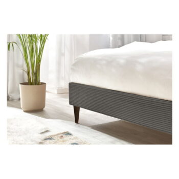 Tmavosivá menčestrová dvojlôžková posteľ Bobochic Paris Anja Dark, 160 x 200 cm – Obrázok 7