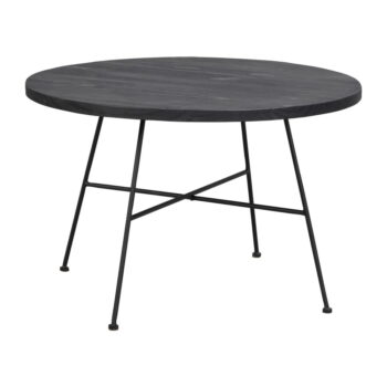 Čierny konferenčný stolík s doskou z borovicového dreva Rowico Grafton, ø 70 cm - Image 2