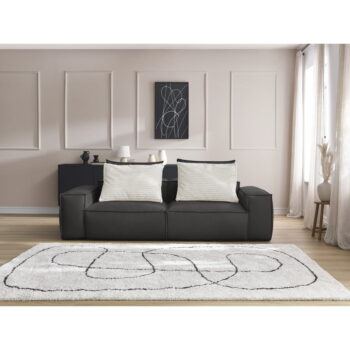 Čierna pohovka z imitácie kože 260 cm Boheme – Bobochic Paris - Image 11