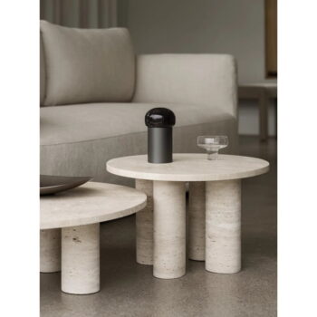 Béžový kamenný okrúhly konferenčný stolík ø 75 cm Volos – Blomus - Image 6