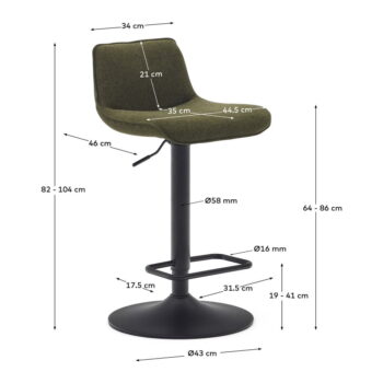 Tmavozelené barové stoličky v súprave 2 ks 103 cm Zenda – Kave Home - Image 7