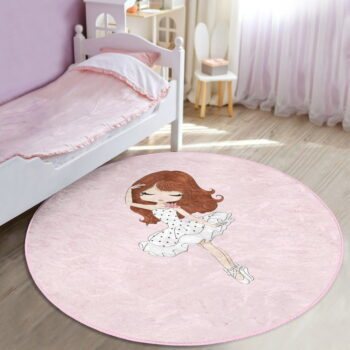 Ružový detský koberec ø 80 cm Comfort – Mila Home – Obrázok 3