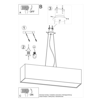 Biele závesné svietidlo so skleneno-textilným tienidlom Gryfin – Nice Lamps - Image 8