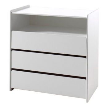 Biela nízka detská komoda z borovicového dreva s prebaľovacím pultom 90x106 cm KIDDY – Vipack - Image 5