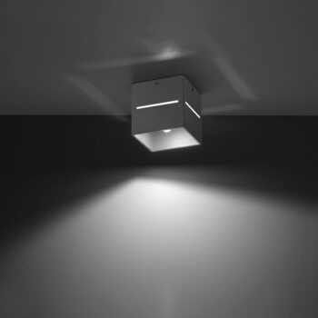 Sivé stropné svietidlo s kovovým tienidlom 10x10 cm Lorum – Nice Lamps - Image 3