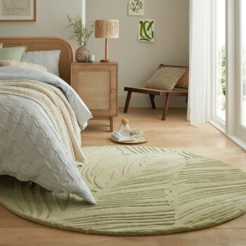 Zelený vlnený okrúhly koberec ø 160 cm Lino Leaf – Flair Rugs – Obrázok 2