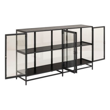 Čierna vitrína v dekore jaseňa 152x86 cm Seaford – Actona – Obrázok 4