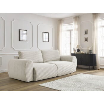 Krémová menčestrová rozkladacia pohovka 257 cm Lucien – Bobochic Paris - Image 9