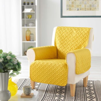 Žltý ochranný poťah na kreslo 165 cm Lounge – douceur d'intérieur – Obrázok 2