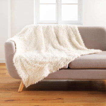 Biela deka z umelej kožušiny 180x220 cm Mouton – douceur d'intérieur