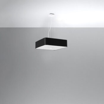 Čierne závesné svietidlo so skleneno-textilným tienidlom Kortez – Nice Lamps - Image 4