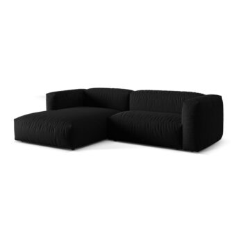 Čierna modulárna rohová pohovka (ľavý roh) Martina – Micadoni Home - Image 3