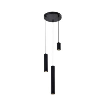 Čierne závesné svietidlo s kovovým tienidlom Tubo - Candellux Lighting