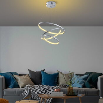 Sivé LED závesné svietidlo ø 50 cm Simit – Opviq lights – Obrázok 5