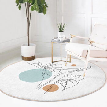 Biely prateľný okrúhly koberec vhodný pre robotické vysávače ø 120 cm Comfort – Mila Home - Image 2